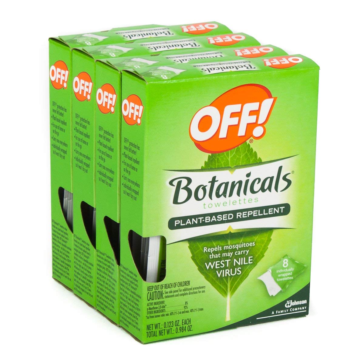 OFF! toallitas botánicas, repelente natural para mosquitos, ideal para uso al aire libre