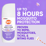 OFF! Clean Feel Spritz aplicación en piel, sensación suave y sin grasa.