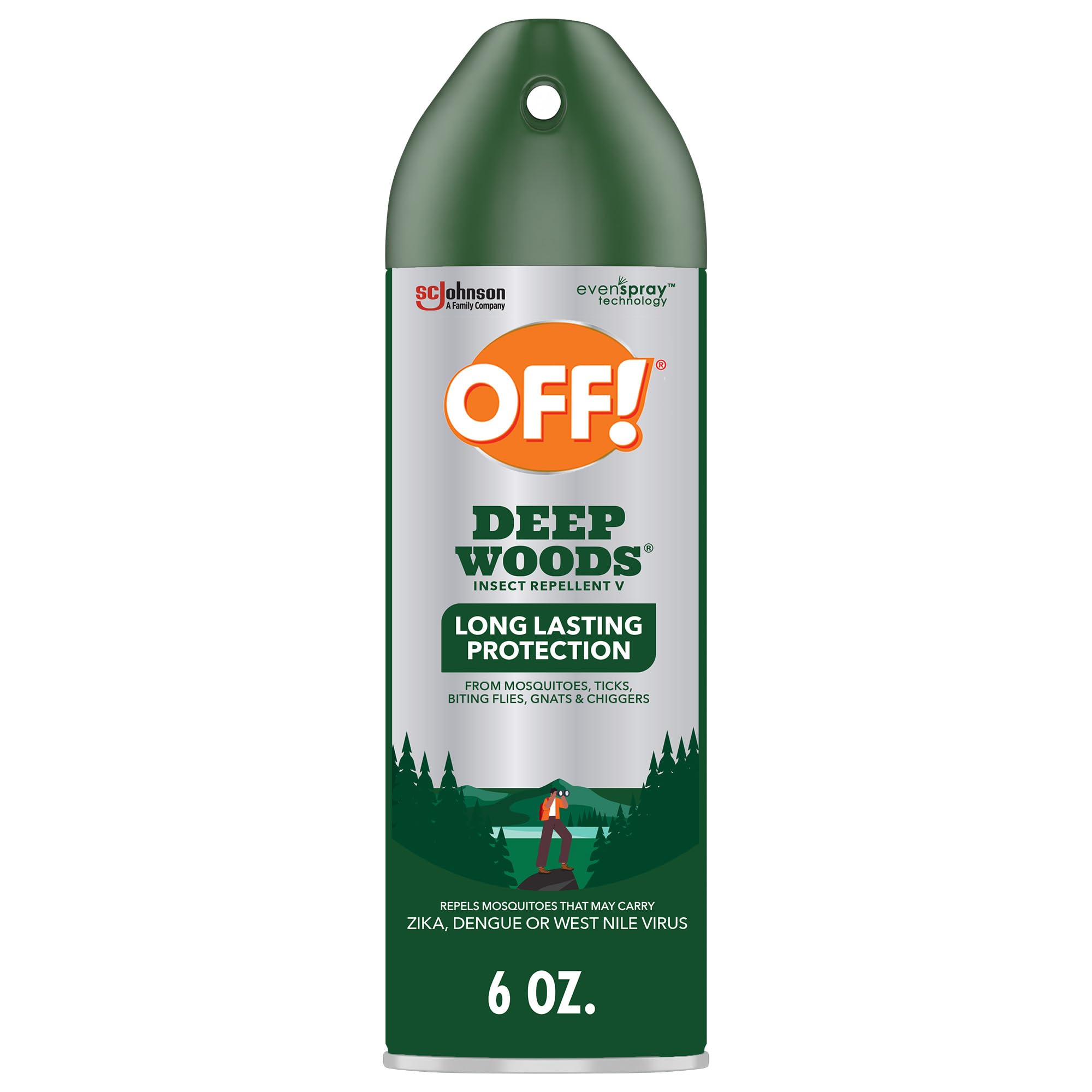 OFF! Deep Woods aerosol: aplicación rápida para exteriores.