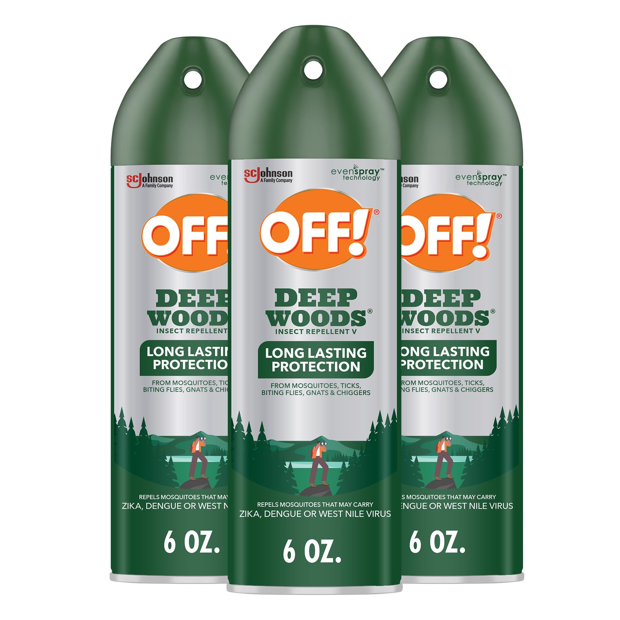 OFF! Deep Woods spray 25% DEET en botella de 8 oz para protección prolongada.