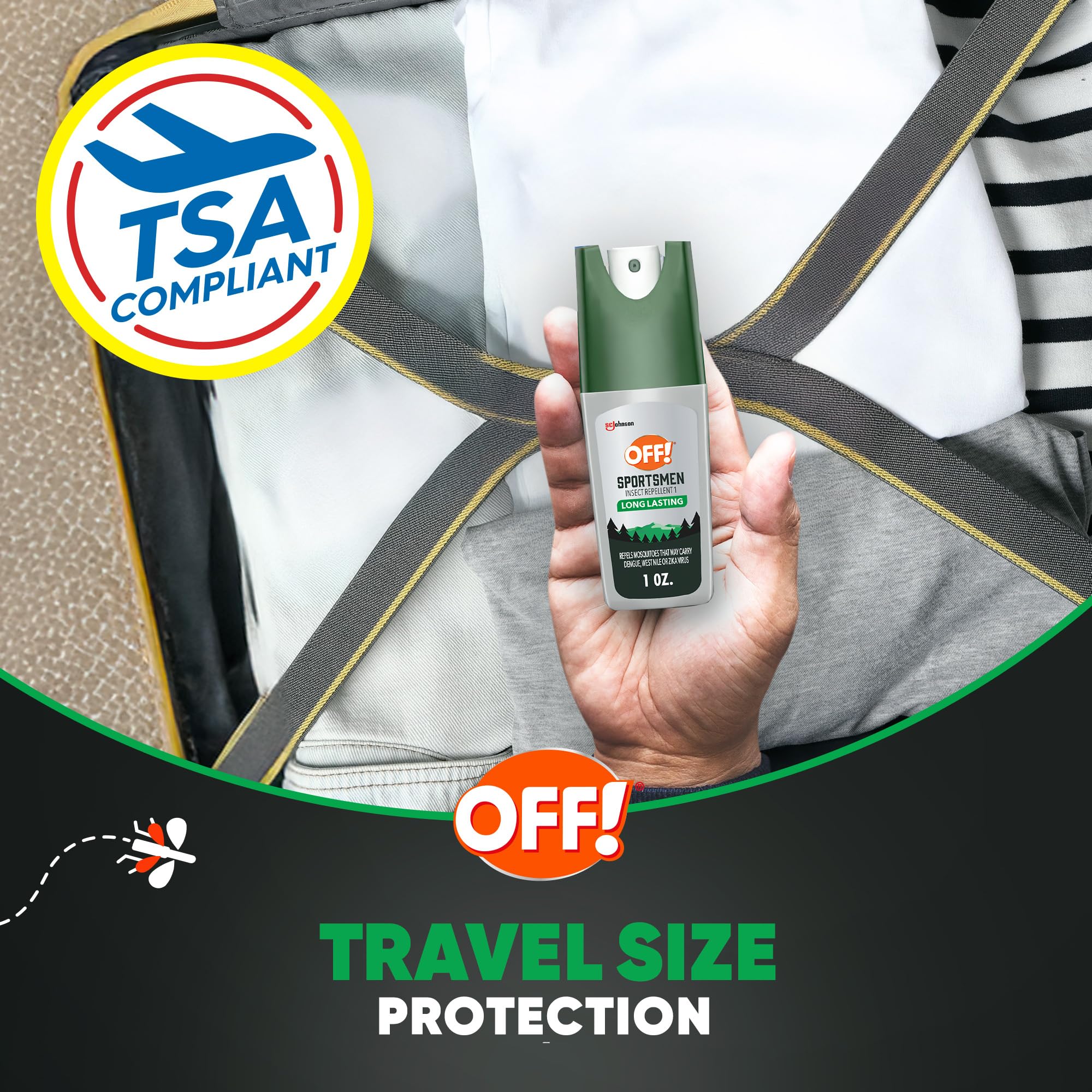 Etiqueta de OFF! Deep Woods Spritz destaca 98% DEET para protección eficaz.