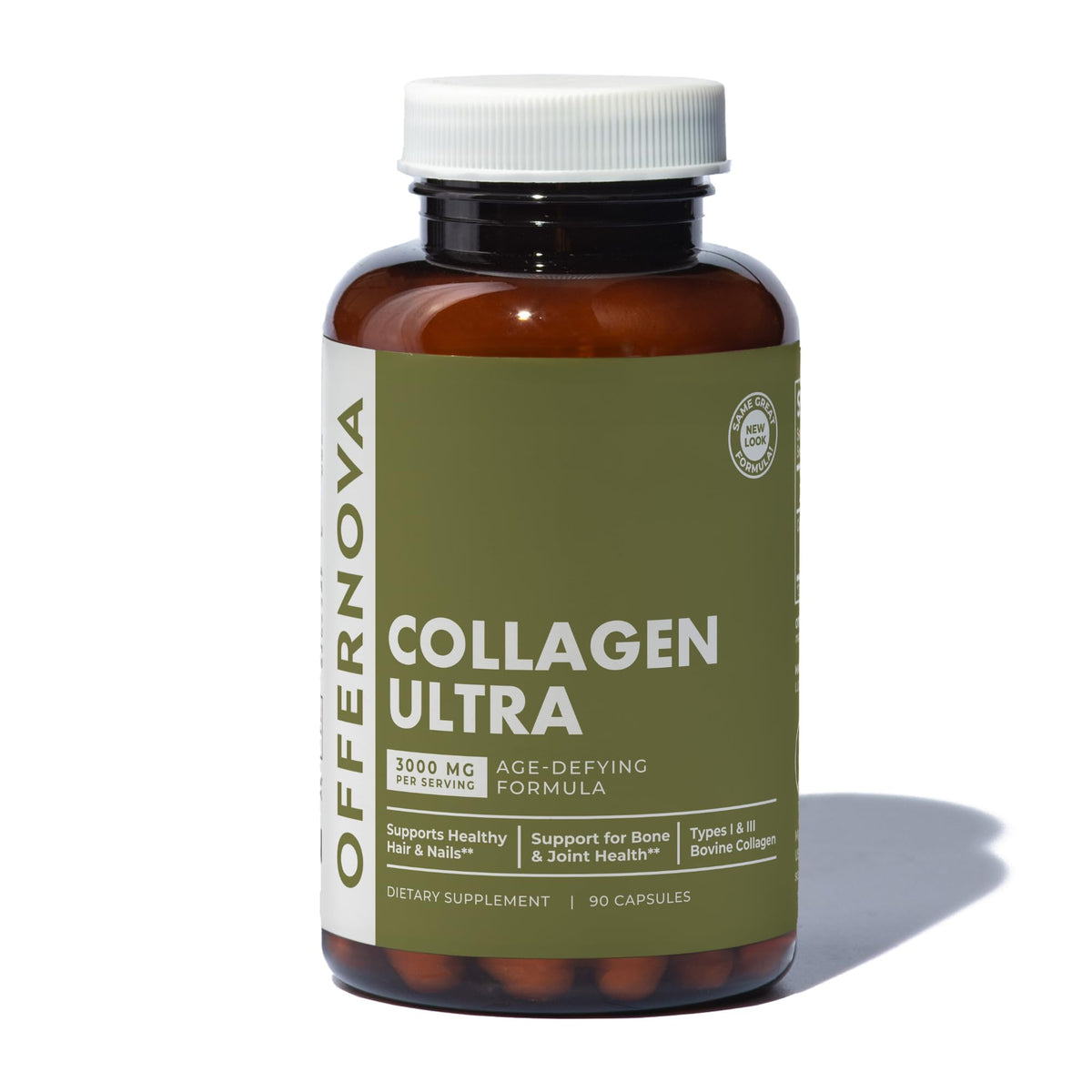 Offernova Colágeno Ultra Hidrolizado cápsulas, botella para uso diario en articulaciones y piel