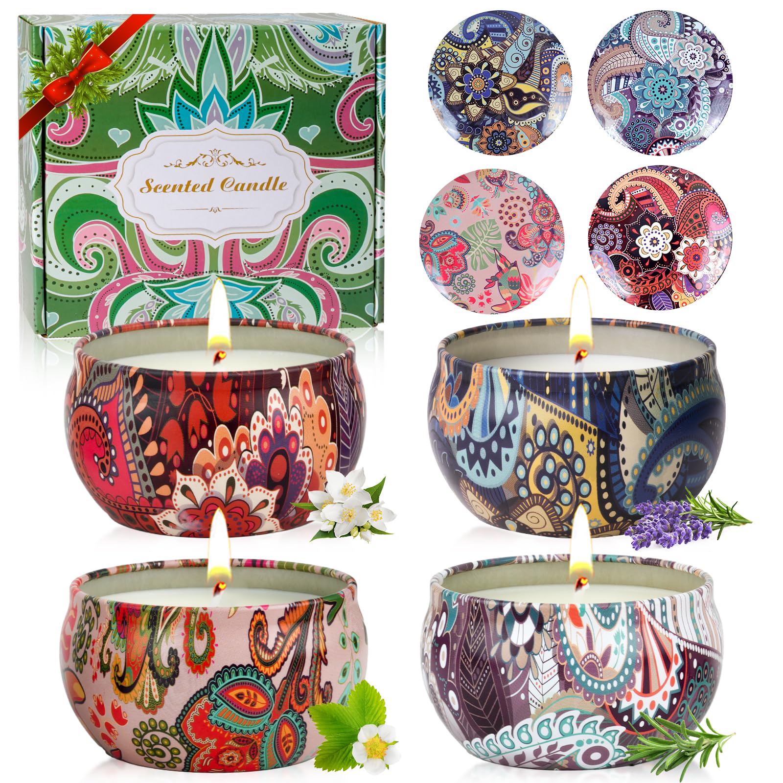 Vela OFUN 4 pack en caja elegante para regalo aromático y acogedor