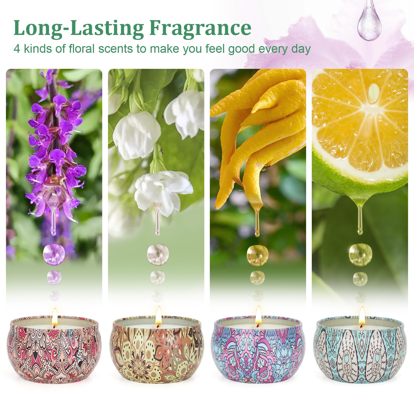 OFUN vela gardenia, aroma floral suave para perfumar habitaciones.