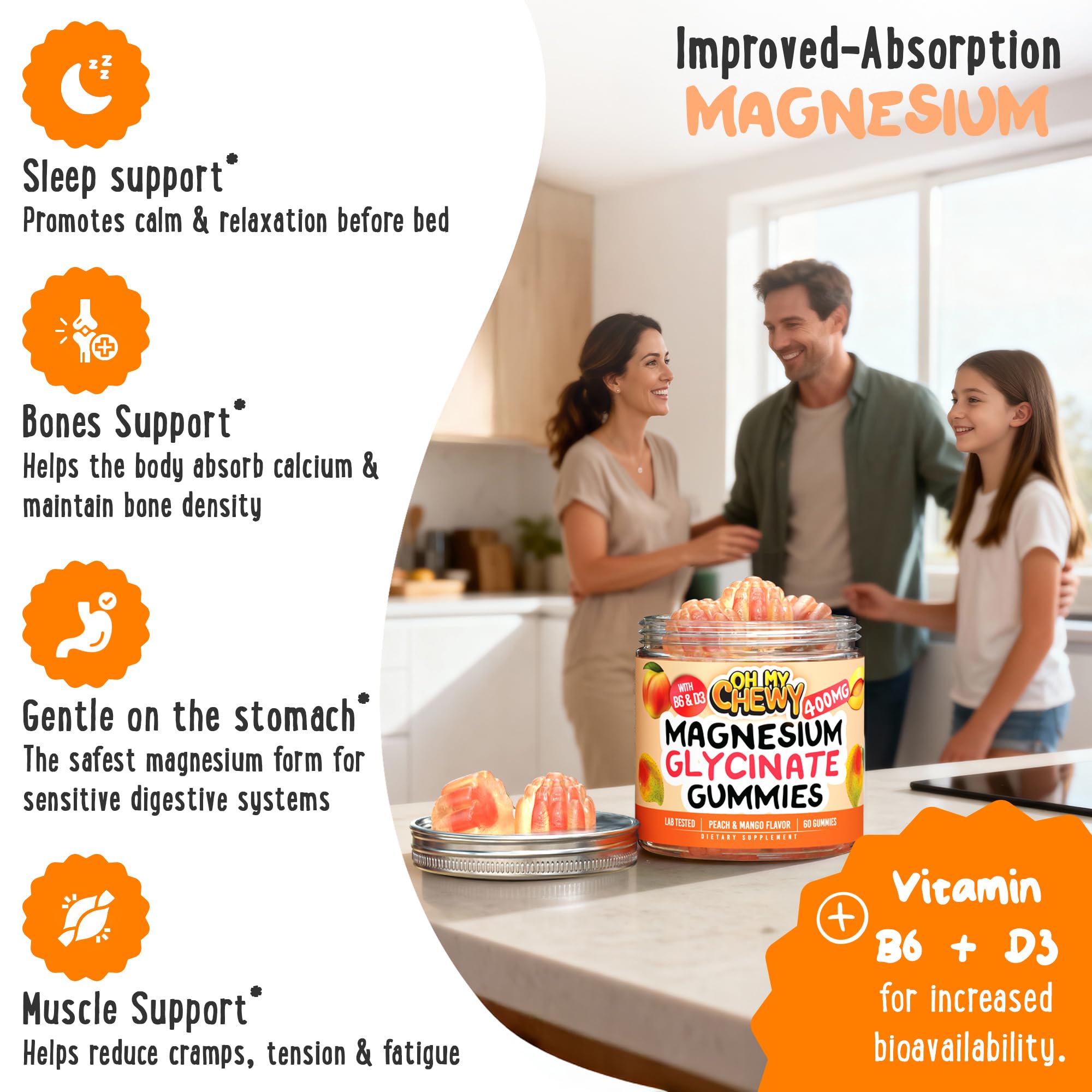 Gomitas OH MY CHEWY con B6 y D3, aptas para veganos y sin gluten