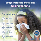 Ohm empaque para niños, tabletas de 5 mg para alergias infantiles