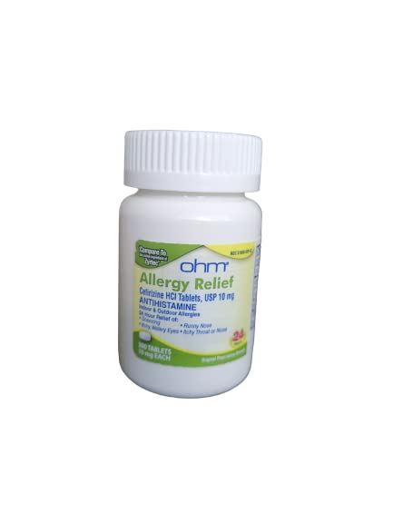 Ohm envase 300 tabletas, suministro duradero para alergias.