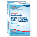 Ohm Guaifenesin 1200 mg tabletas: alivio de mucosidad durante 12 horas