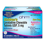 Ohm Loratadina para niños, tableta masticable sabor chicle, alivio diario