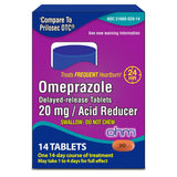 Ohm Omeprazole 20 mg: caja del producto para alivio sostenido del ardor.