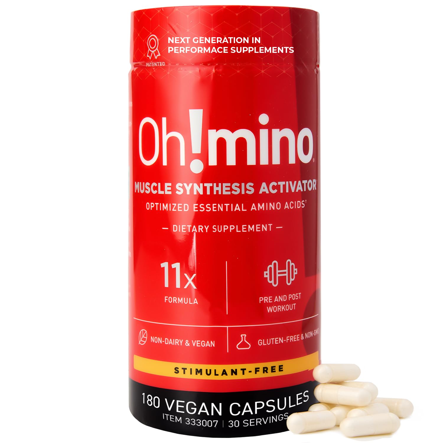 Oh!mino botella cápsulas aminoácidos esenciales para ingesta diaria conveniente