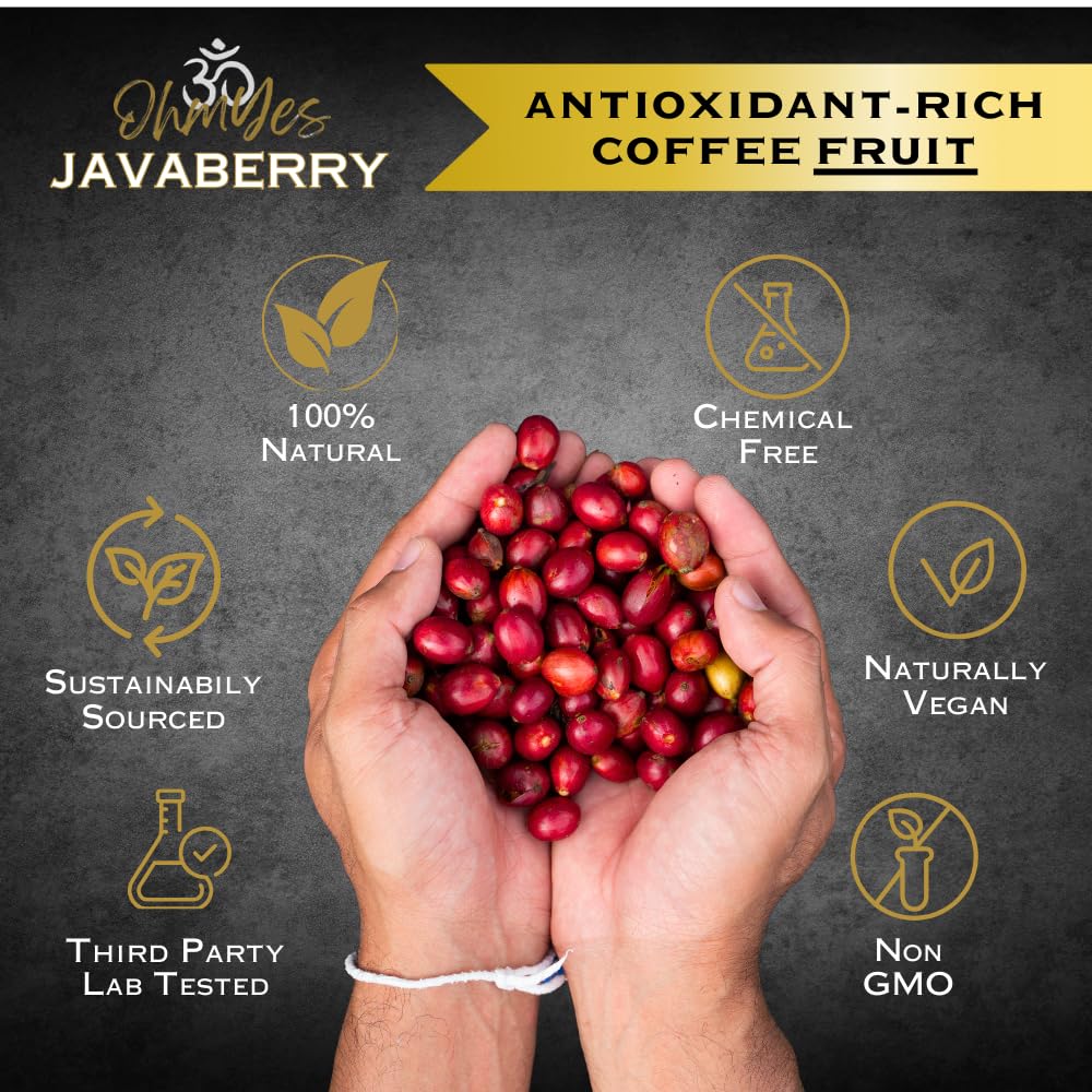OhmYes Javaberry 30 porciones por frasco, para uso diario cómodo.