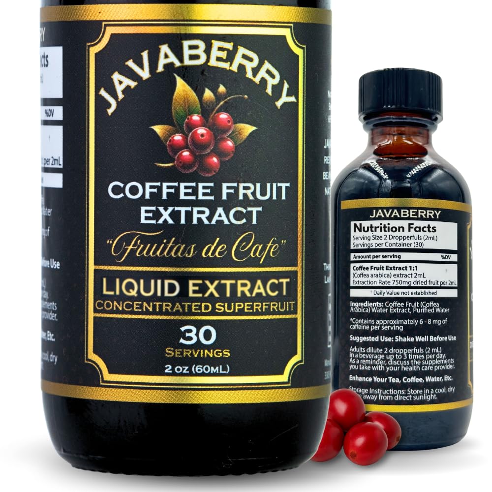 OhmYes Javaberry frasco de vidrio 60 ml con tapa vertedora para uso diario.