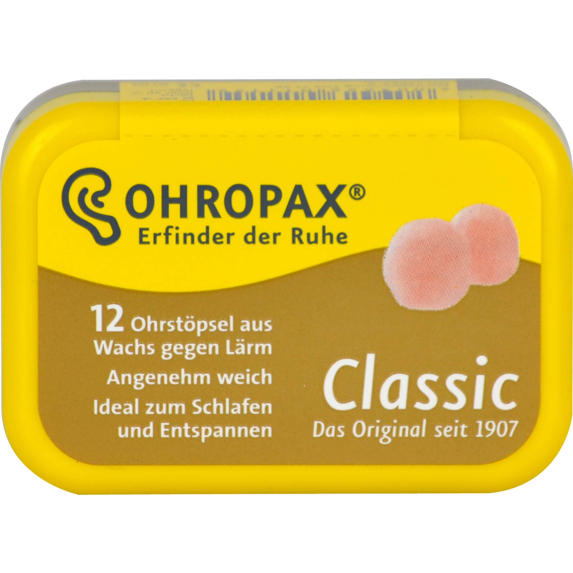 OHROPAX empaque higiénico y práctico para guardar tapones fácilmente.