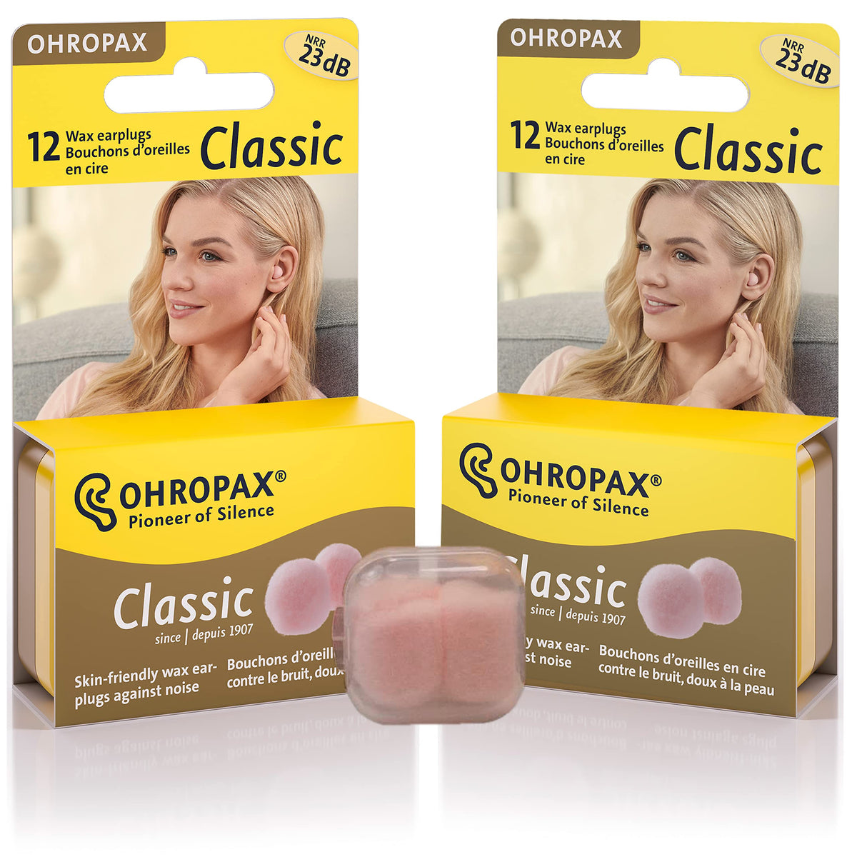 Tapones OHROPAX de cera y algodón para dormir, reducción de ruidos nocturnos.