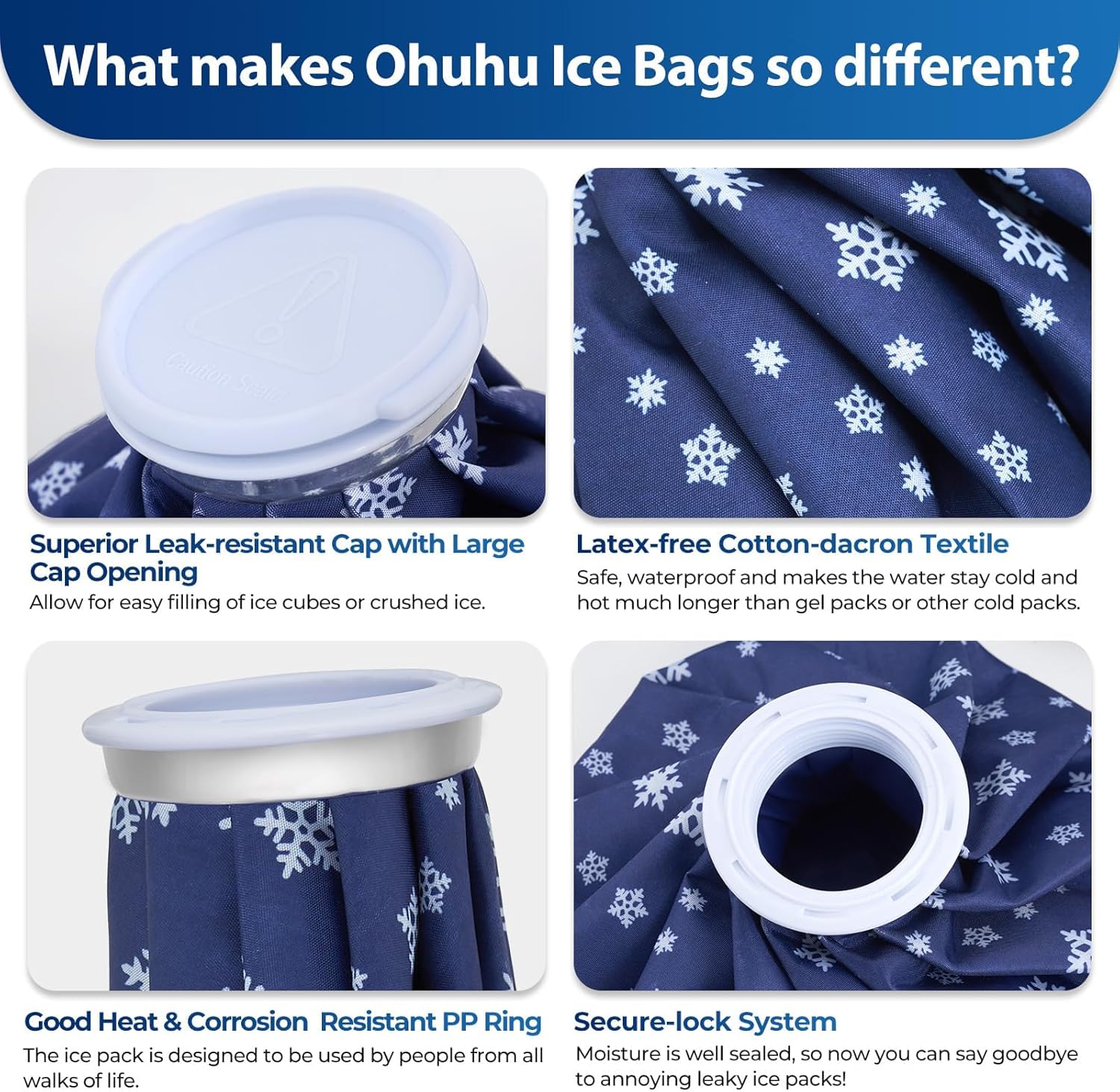 Ohuhu bolsa de hielo pequeña de 6 pulgadas para niños y molestias focalizadas.