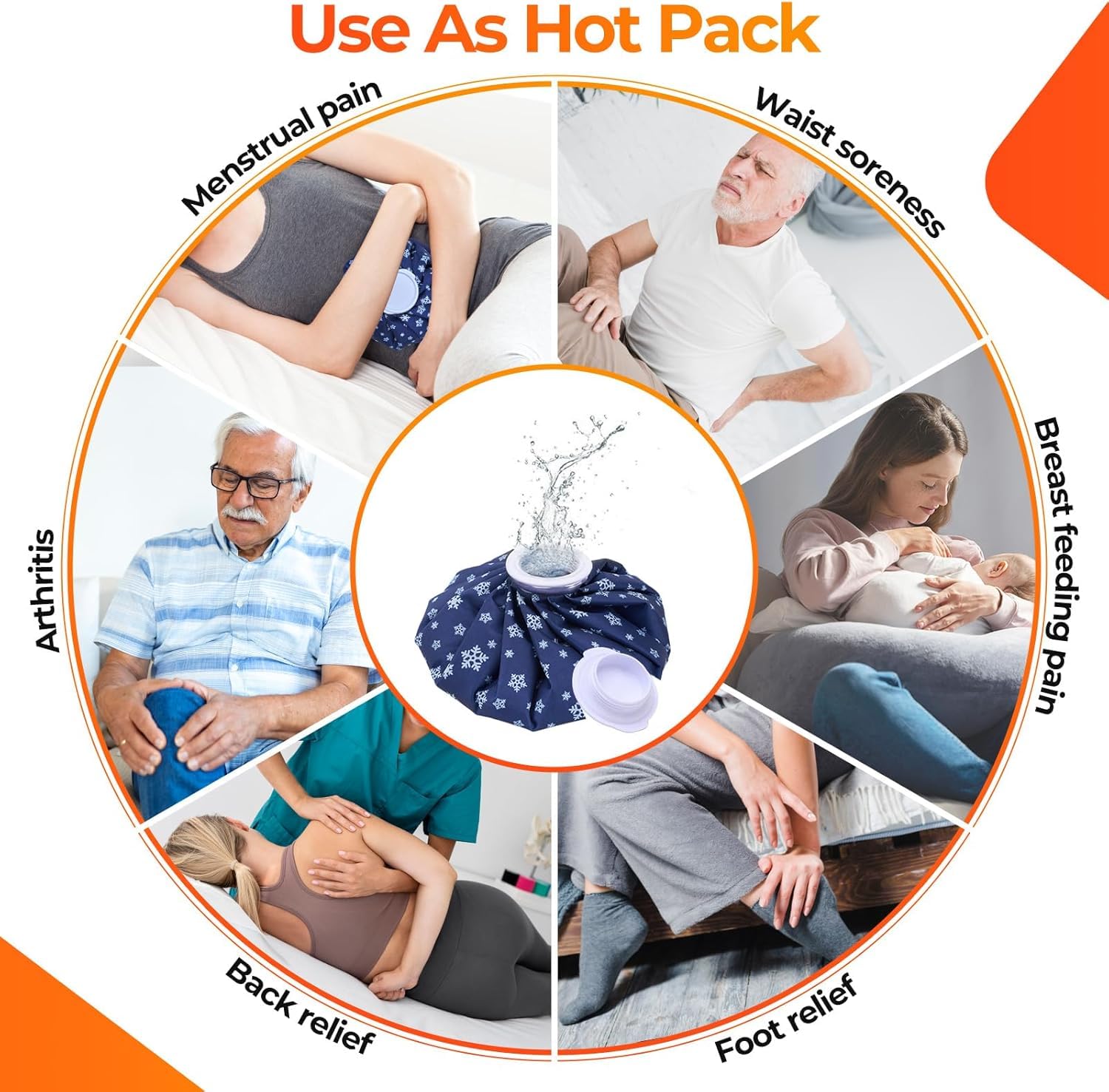 Ohuhu uso de terapia caliente para relajar músculos y tensiones leves.