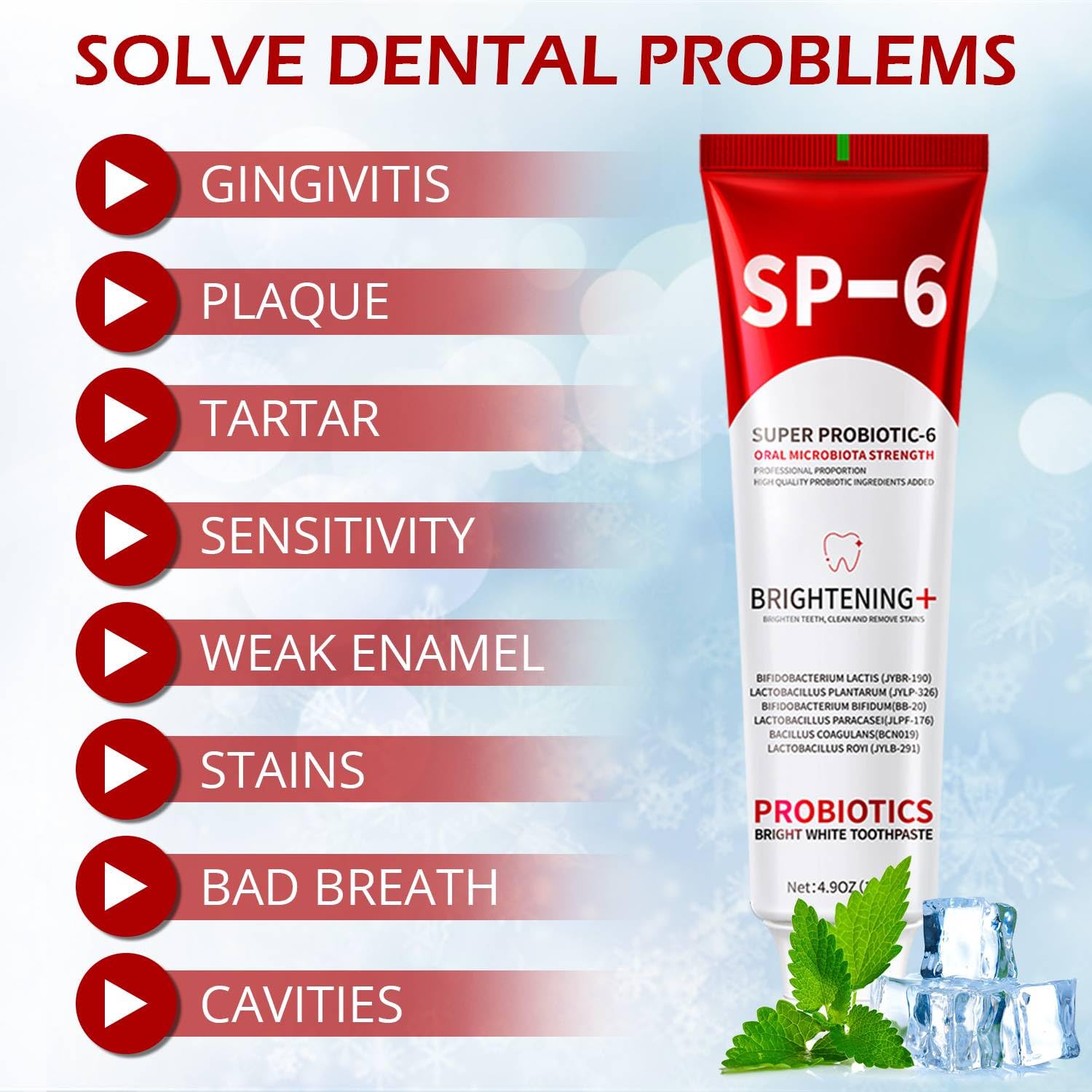 OHZH SP-6 probióticos pasta dientes: espuma suave que envuelve la boca tras cepillado