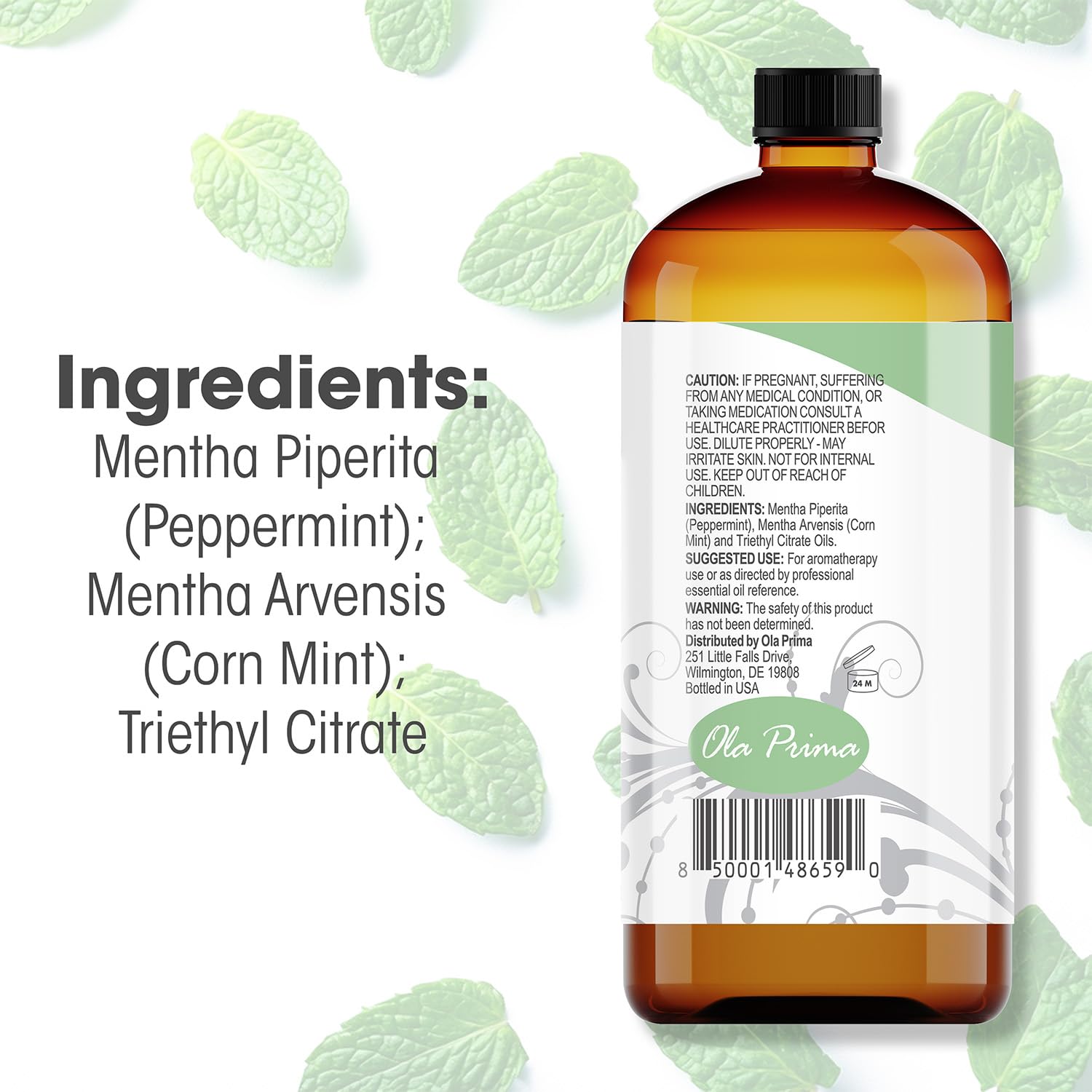Ola Prima aceite de menta para difusor, aroma vigorizante para espacios.
