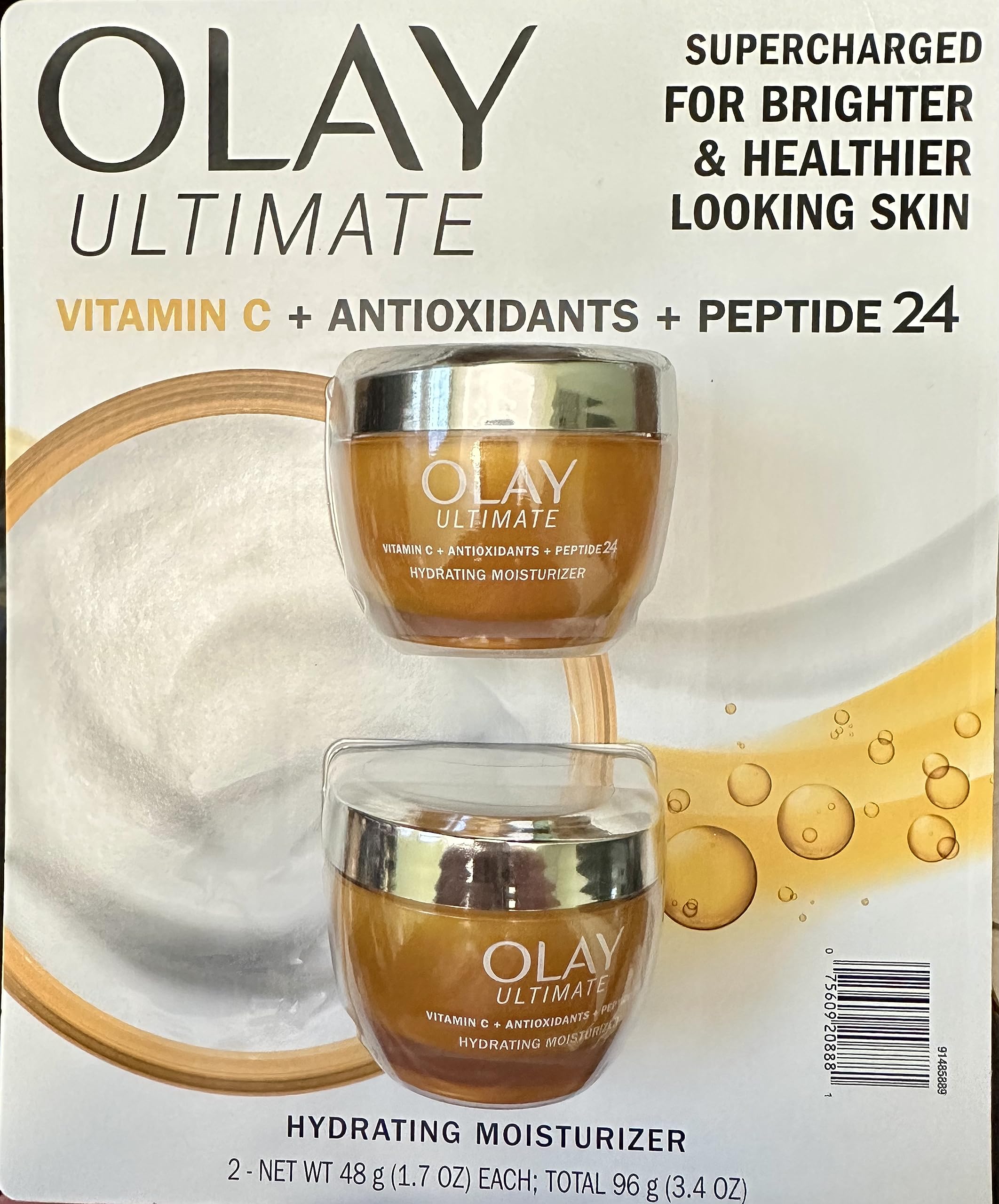 Olay Vitamina C Definitiva, vertido de la botella para activar antioxidantes