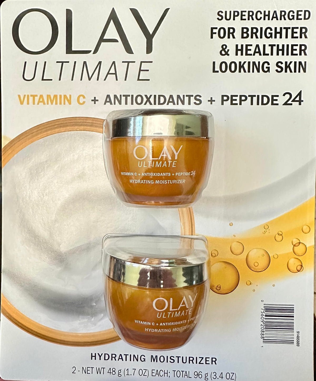 Olay Vitamina C Definitiva, vertido de la botella para activar antioxidantes