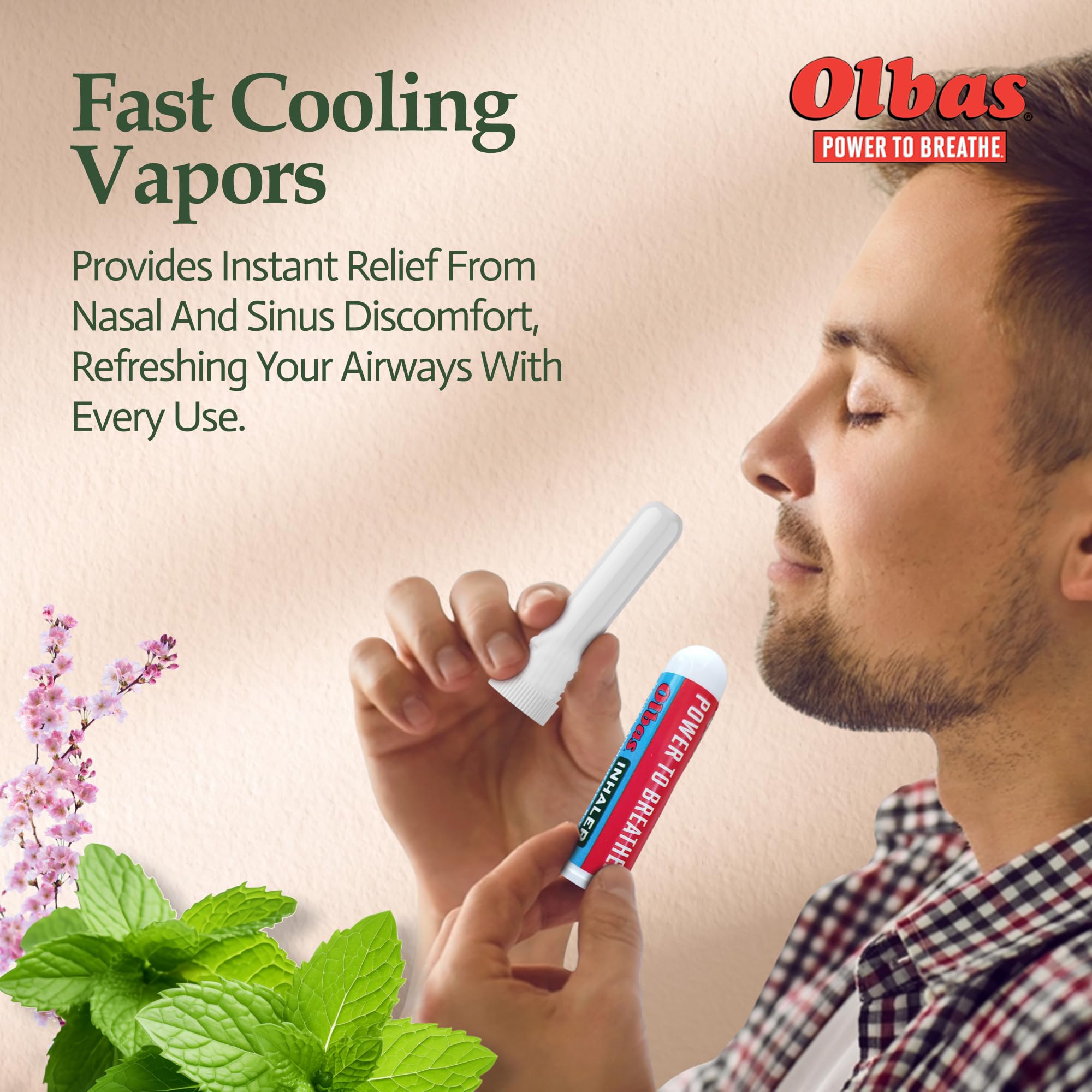 Olbas inhalador con aceites esenciales suizos para respiración más clara.