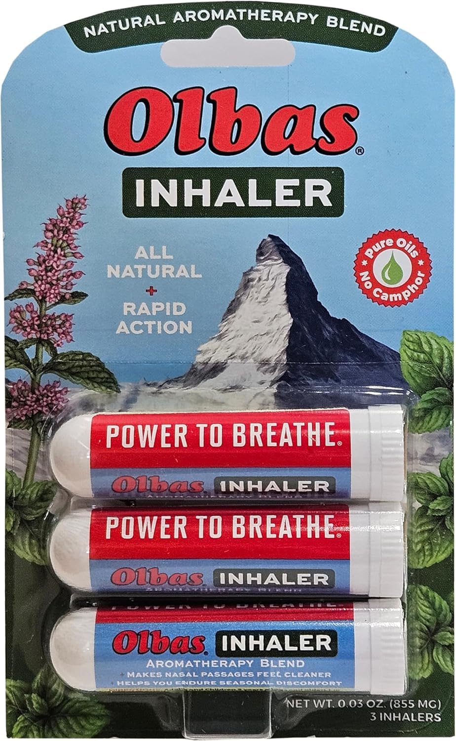 Olbas inhalador portátil, aroma refrescante para respirar con mayor claridad durante el día.