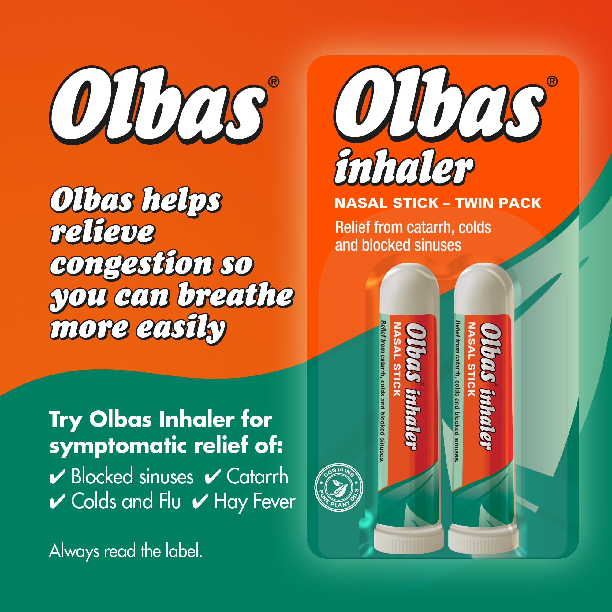 Olbas inhalador nasal: detalle de envase para facilitar su manejo diario.
