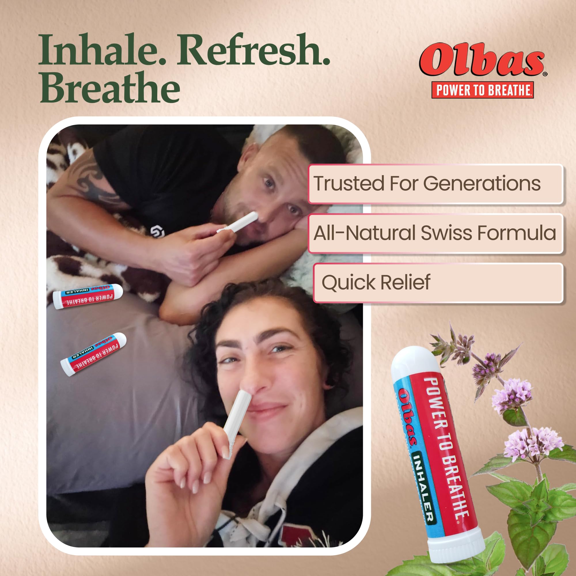 Olbas inhalador para gimnasio, uso rápido entre entrenamientos.