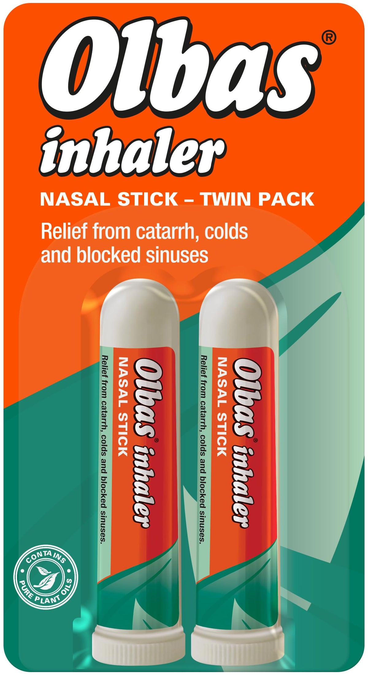 Olbas inhaladores nasales 695mg: paquete doble para alivio temporal de la congestión.