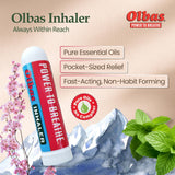 Diseño compacto de Olbas Inhaler para llevar en cualquier bolso