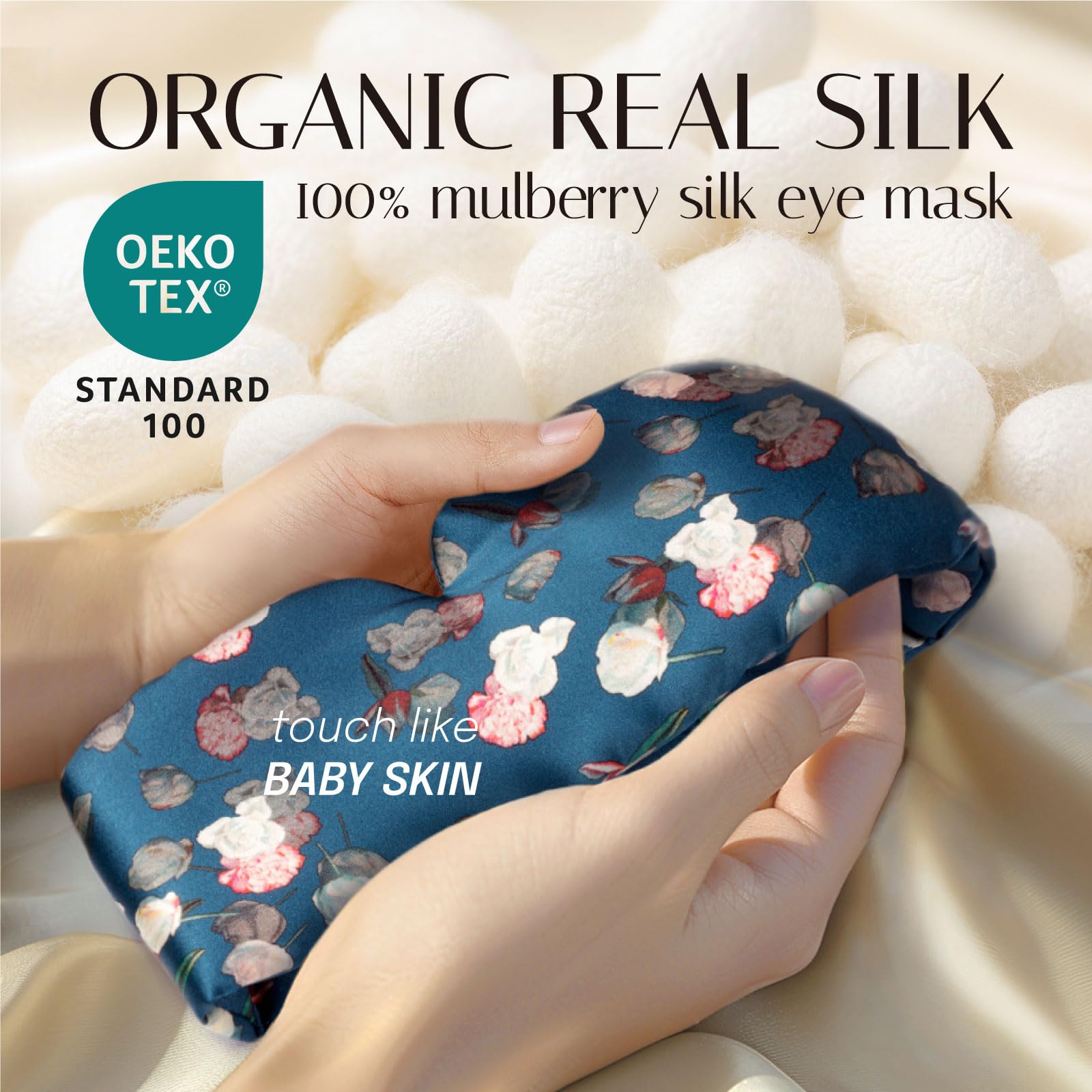 OLESILK antifaz con diseño de alas nasales para mayor bloqueo de luz.