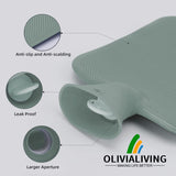 OliviaLiving bolsa de agua caliente con tapón de cierre seguro evita salpicaduras.