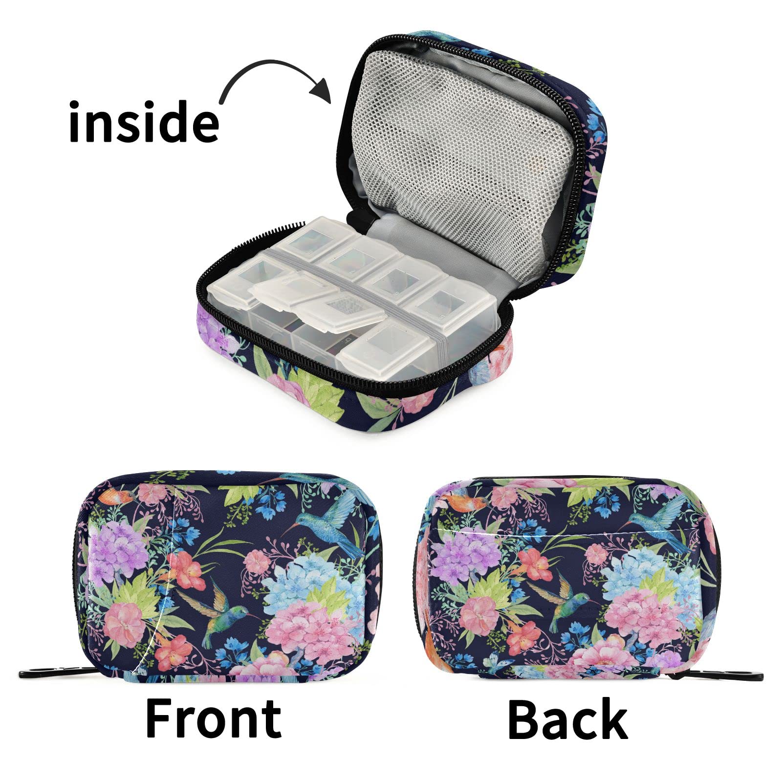 Ollabaky Hummingbird amplio compartimento para medicinas y objetos pequeños.