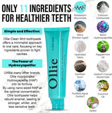Ollie hidroxiapatita nano al 10% para una protección suave del esmalte.