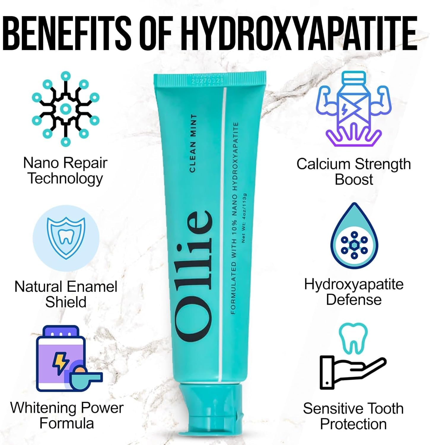 Textura suave de Ollie Clean Mint para una limpieza agradable y sin irritación.