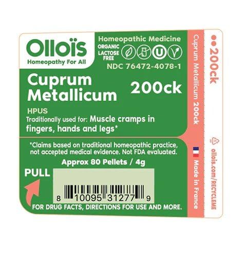 OLLOÏS Cuprum Metallicum perlas sublinguales para alivio puntual
