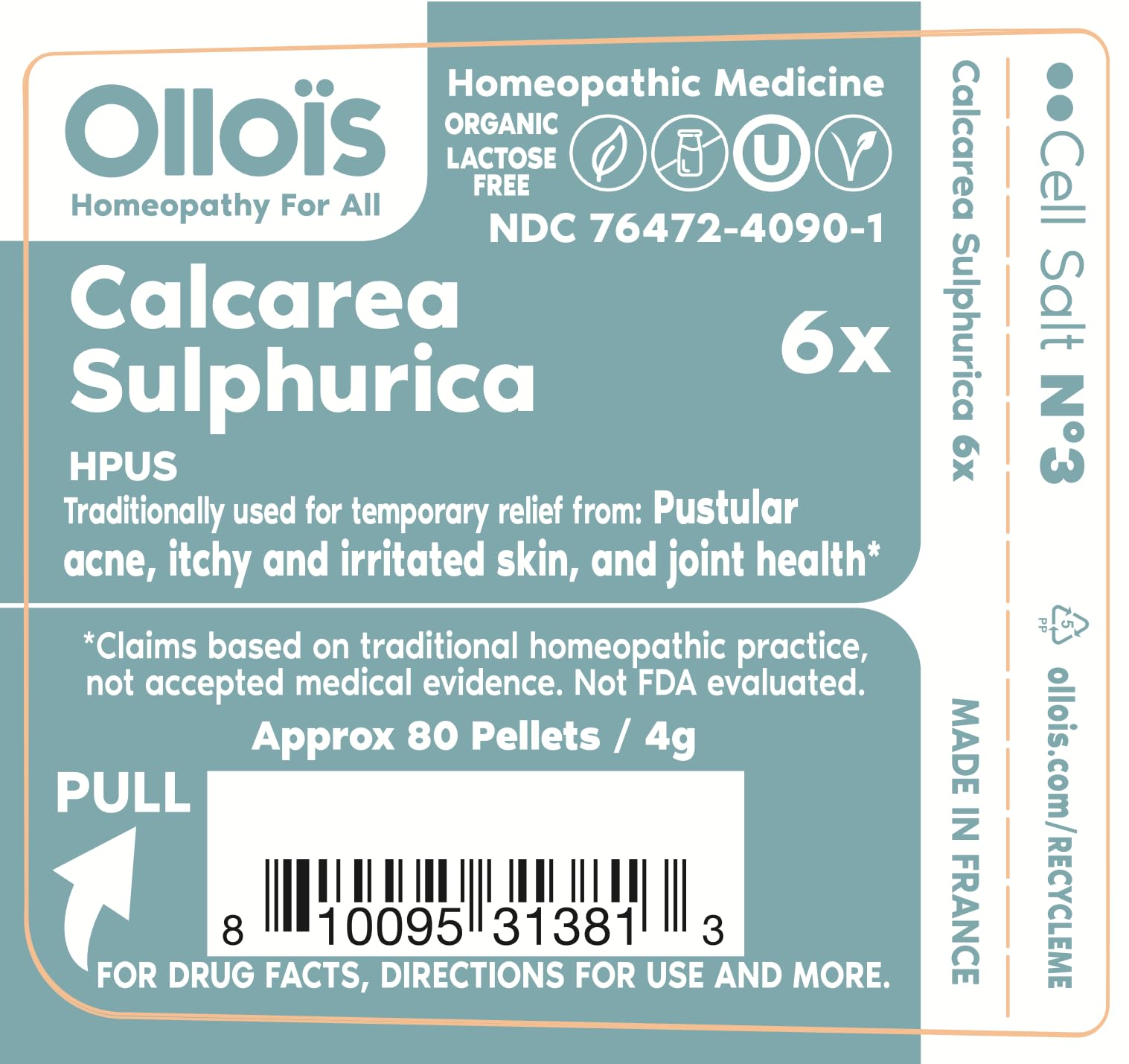 OLLOÏS Calcarea Sulphurica, envase compacto para la rutina