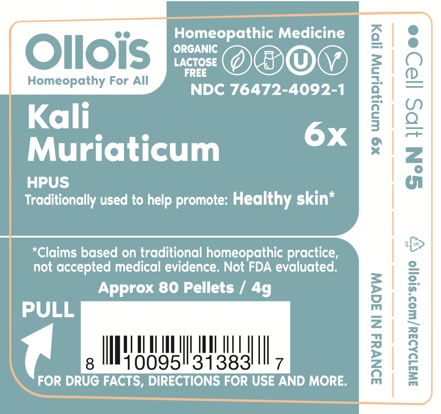 OLLOÏS Kali Muriaticum: pellets cercanos para ver la consistencia