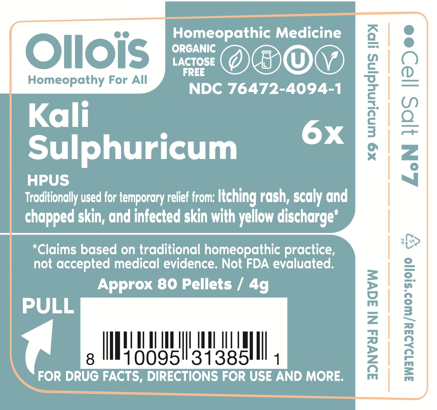 OLLOÏS Kali Sulphuricum, etiqueta orgánica, opción limpia para consumo diario
