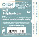 OLLOÏS Kali Sulphuricum, etiqueta orgánica, opción limpia para consumo diario