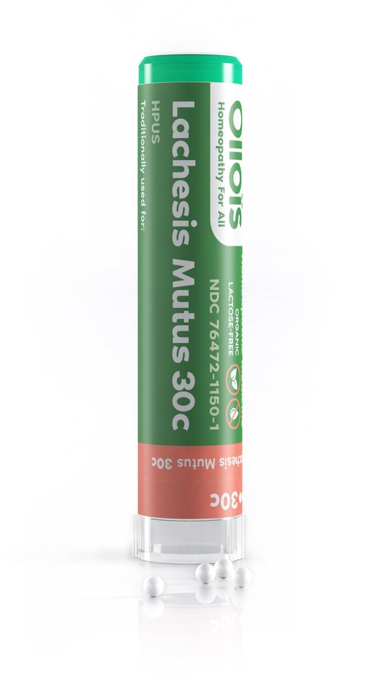 OLLOÏS Lachesis Mutus 30c: perlas para colocar bajo la lengua para posibles sofocos