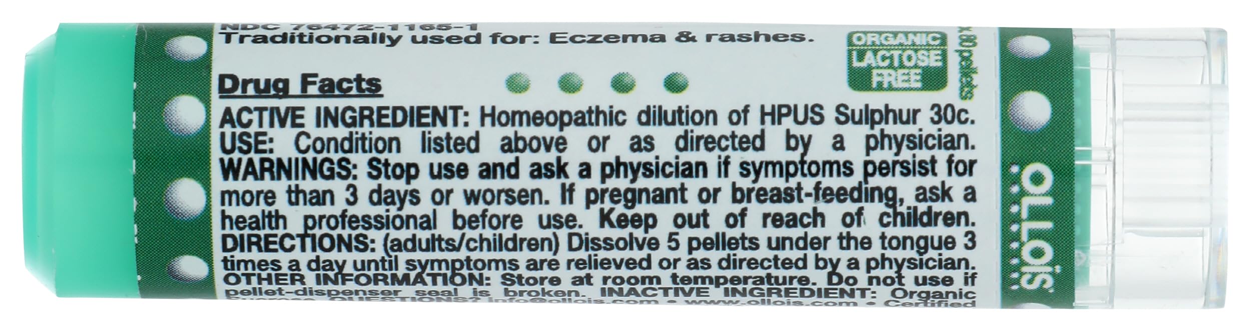 OLLOÏS Sulphur 30c: envase libre de lactosa para dietas sensibles