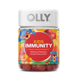 OLLY Kids Immunity Gummies en botella con sabor cereza y posible apoyo inmunitario.