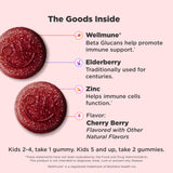 Etiqueta de OLLY Kids Immunity Gummies mostrando información para padres.