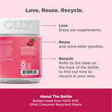 OLLY Period Hero Gummies: textura gomita suave para masticar fácilmente.
