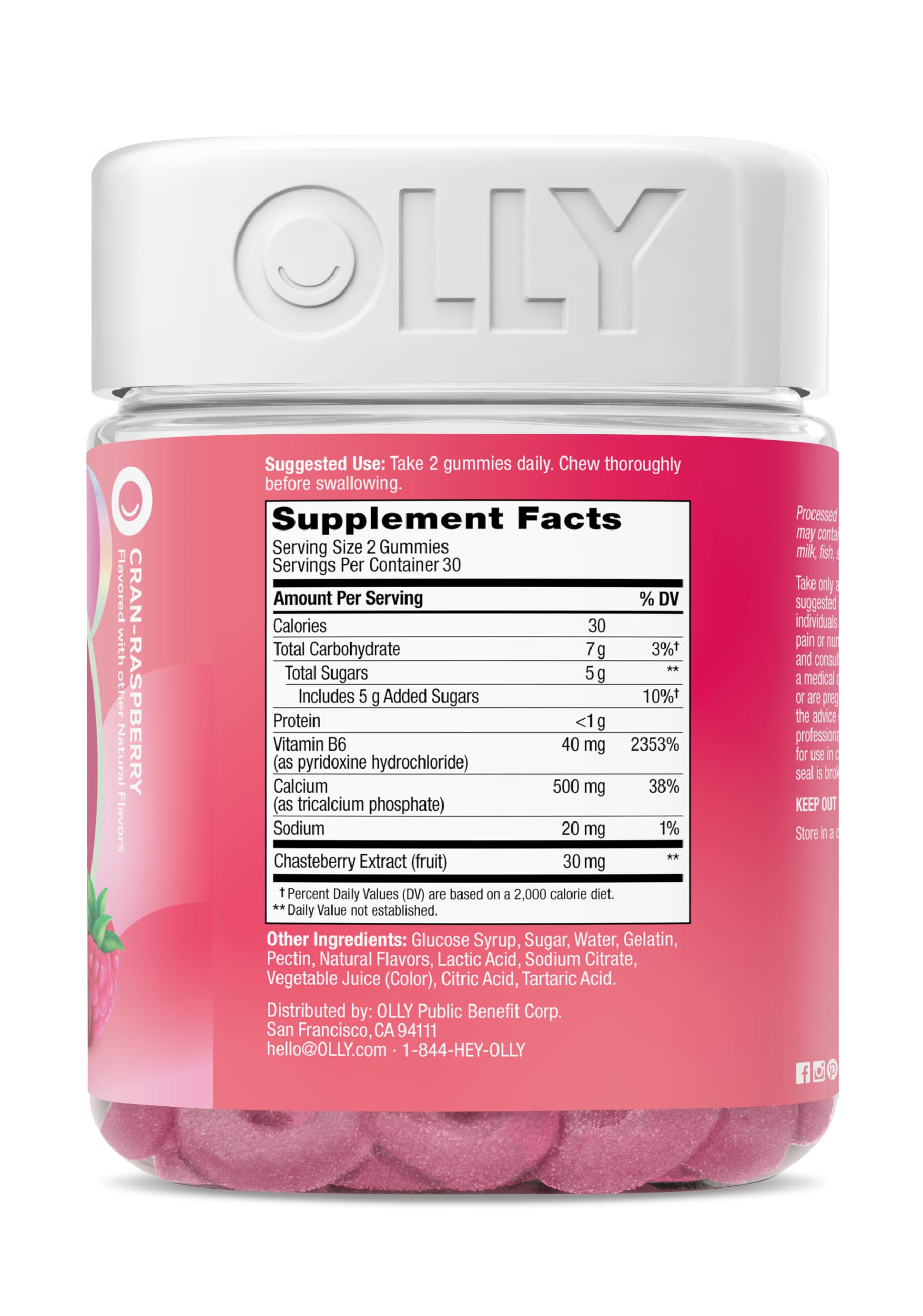 OLLY Period Hero Gummies: vitamina B6 para apoyar el estado de ánimo y la energía.