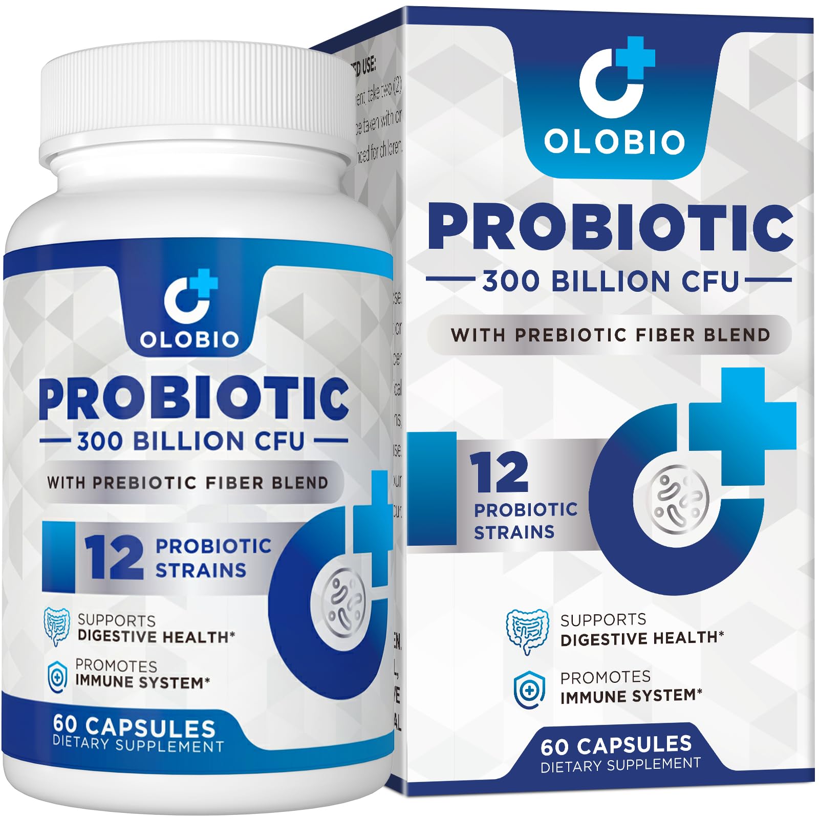 OLOBIO: botella de cápsulas probióticas para equilibrio digestivo diario.