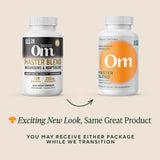 Om Master Blend caja y botella: empaque seguro y cómodo