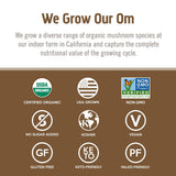 OM MUSHROOM SUPERFOOD Cola de Pavo etiqueta nutricional clara